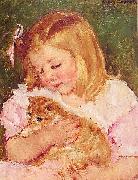 Mary Cassatt Sara Holding a Cat oil painting picture wholesale